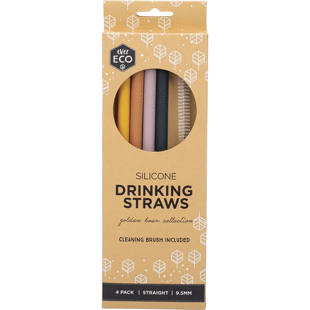 Silicone Drinking Straws Straight- Golden Hour 4 pack