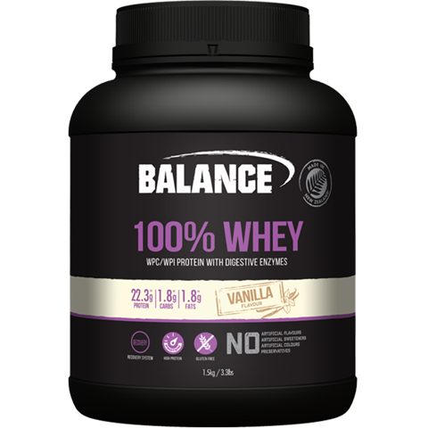 Balance Protein Powder 100% Whey - Vanilla 1.5kg