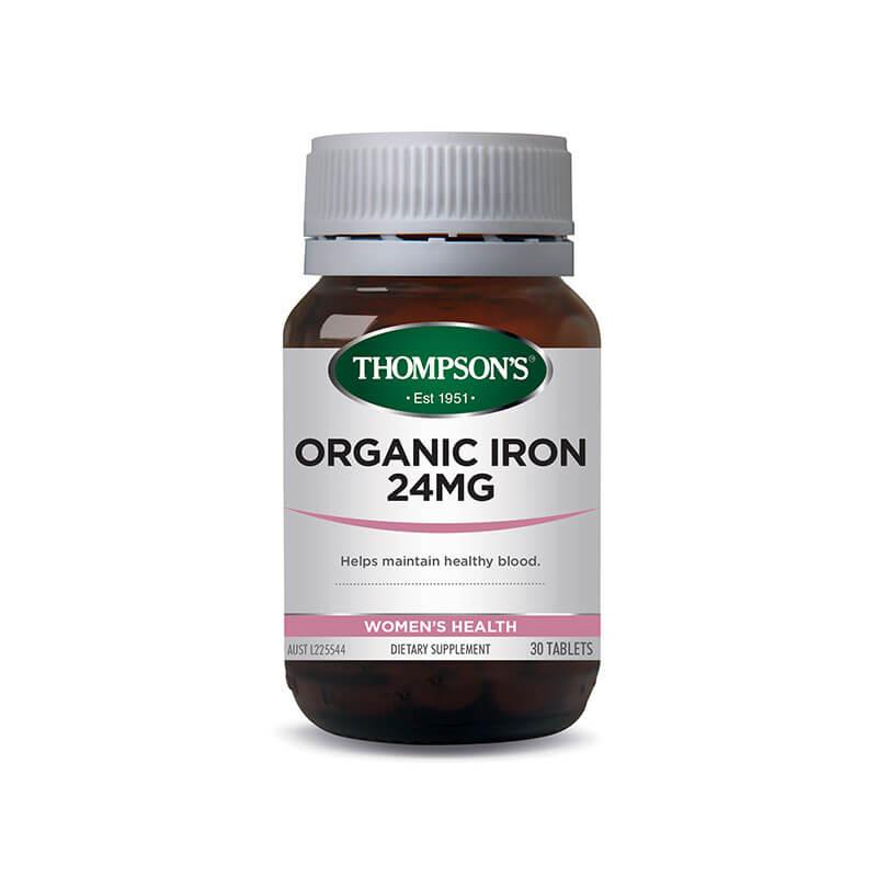 Organic Iron 24mg 30 Tablets