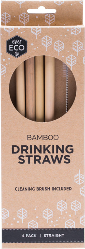 Bamboo Straws 4 Pack